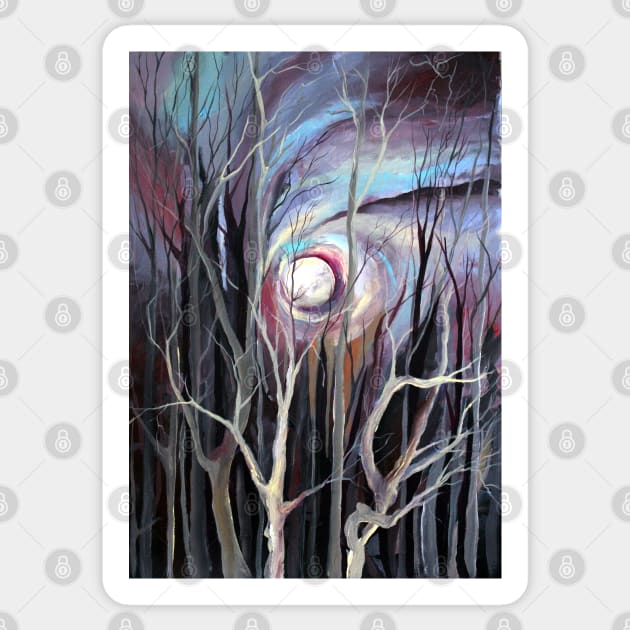 Scandinavian Cold Winter Night Watercolor Illustration Sticker by Nisuris Art